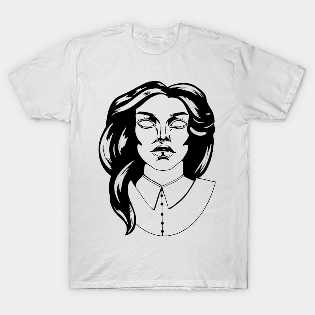 BnW woman T-Shirt by DashArt